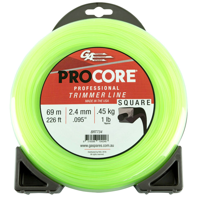 Prokut Trimmer Line Square Green .095 2.4mm 1 Lb 69m Donut