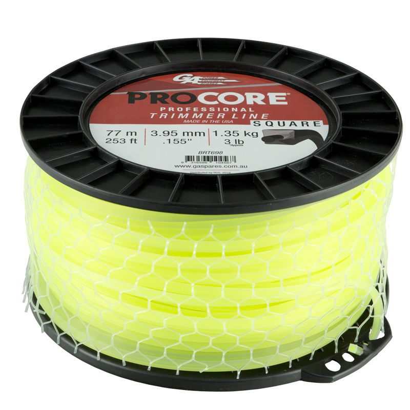 Prokut Trimmer Line Square Yellow .155 3.95mm 3lb 77m Spool
