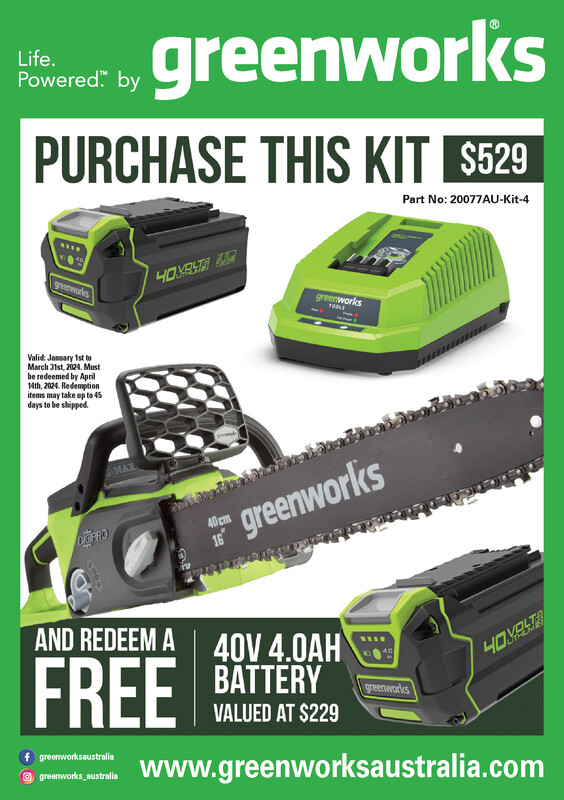 Greenworks 40V Chainsaw Kit Battery +amp Charger Inc