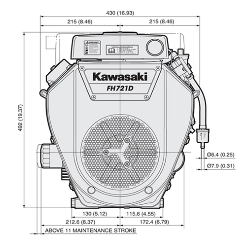 Kawasaki FH721D Engine 214HP Horizontal Shaft 