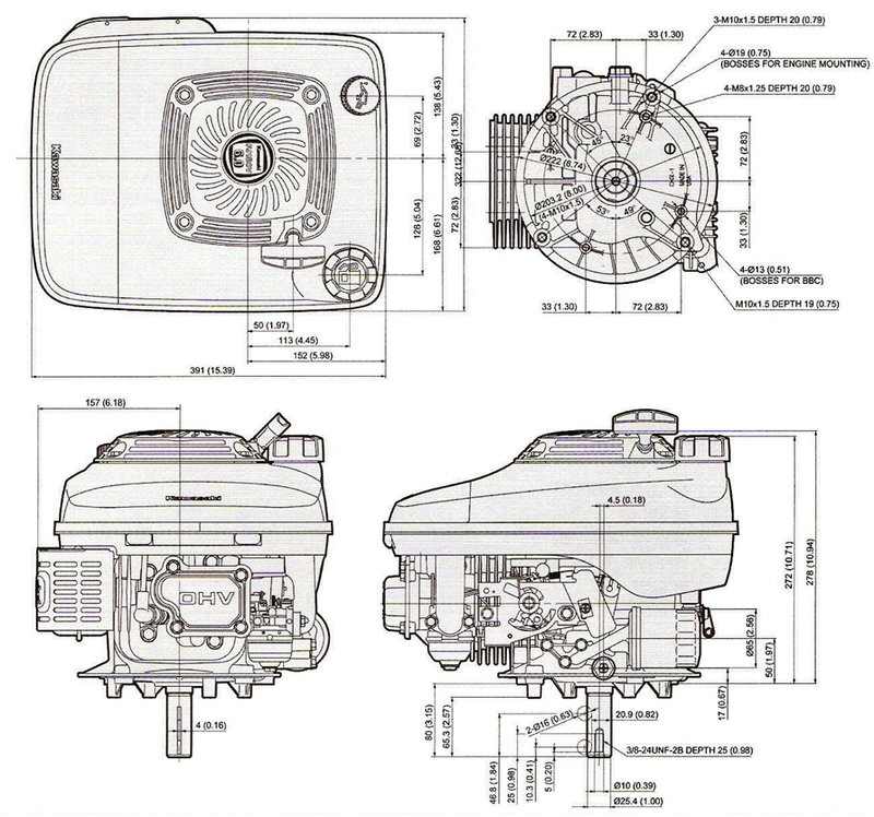 Kawasaki FJ180V 45hp Vertical Shaft Engine