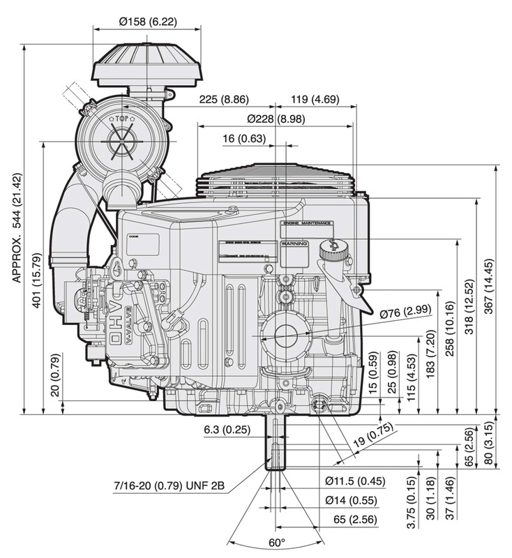 Kawasaki FX600V 19hp 1+quot Vertical Shaft Engine
