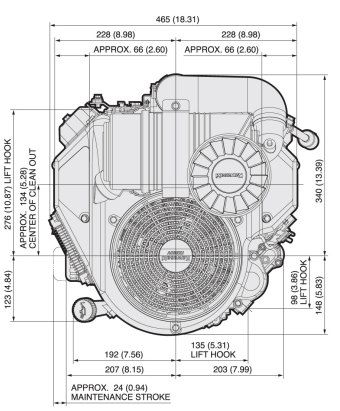 Kawasaki FX751V MS00 245hp Vertical Shaft Engine