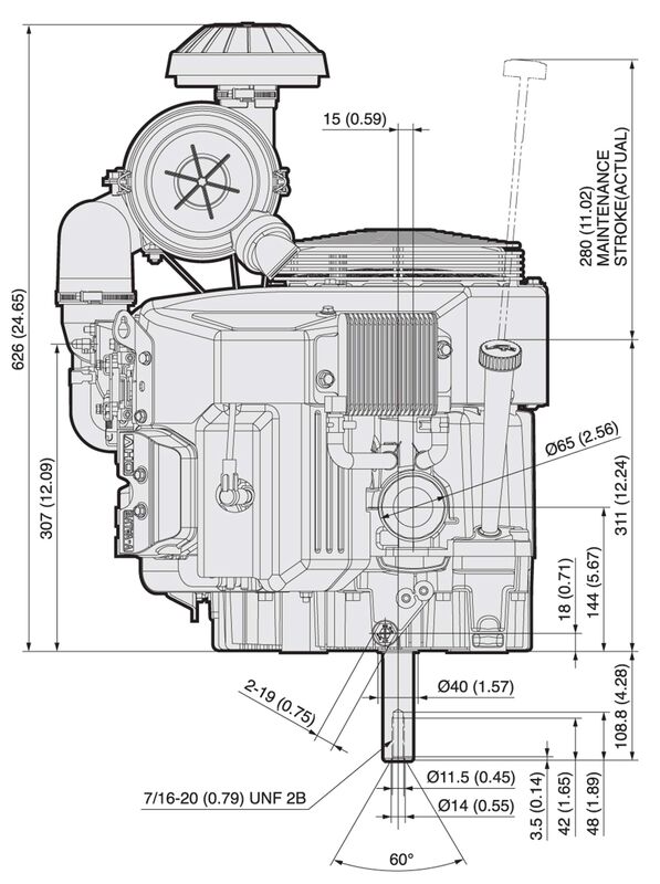 Kawasaki FX801V MS00 255HP Vertical Shaft Engine