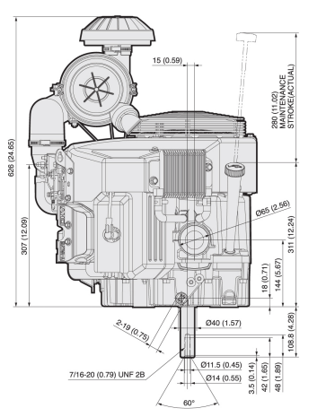 Kawasaki FX850V 27hp Vertical Shaft Engine