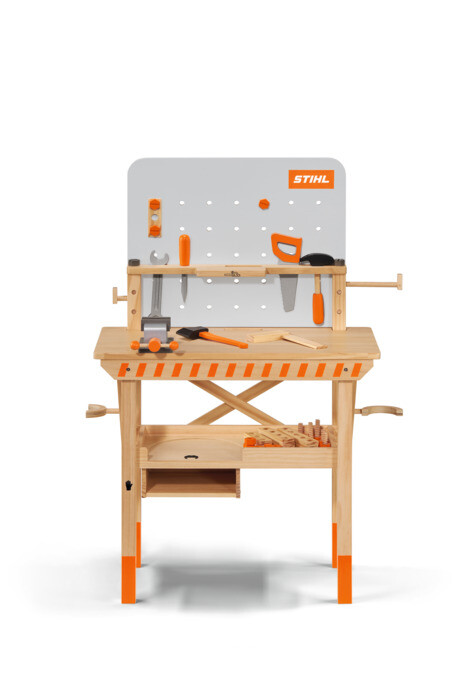 Stihl Childrenand39s Workbench Wood with Wooden Toys