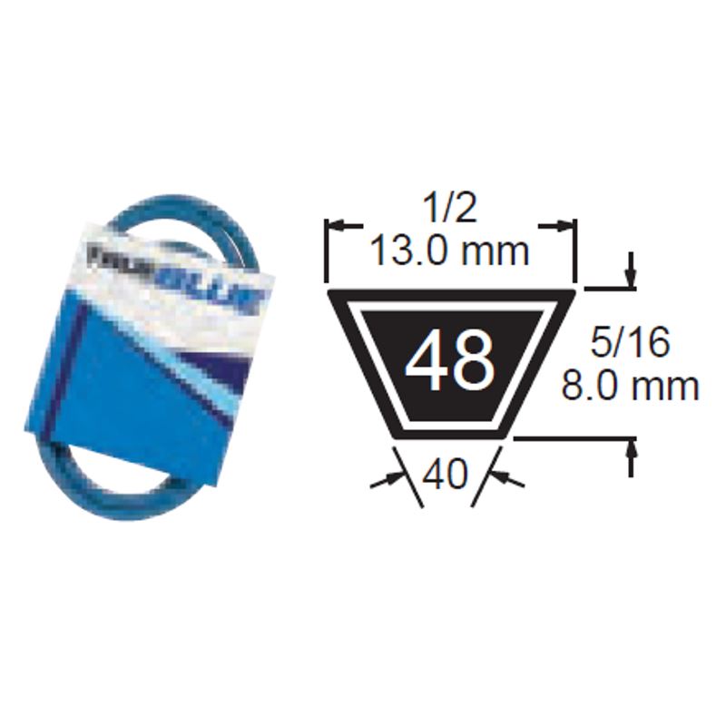 TRUE BLUE V-BELT 1/2 X 28 (A26) - SKU:248-028